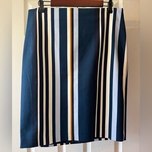 LAST CHANCE - Ann Taylor Striped Blue and White Pencil Skirt, NWT, size 12